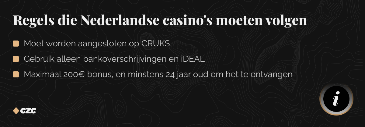 regels die Nederlandse casino's moeten volgen